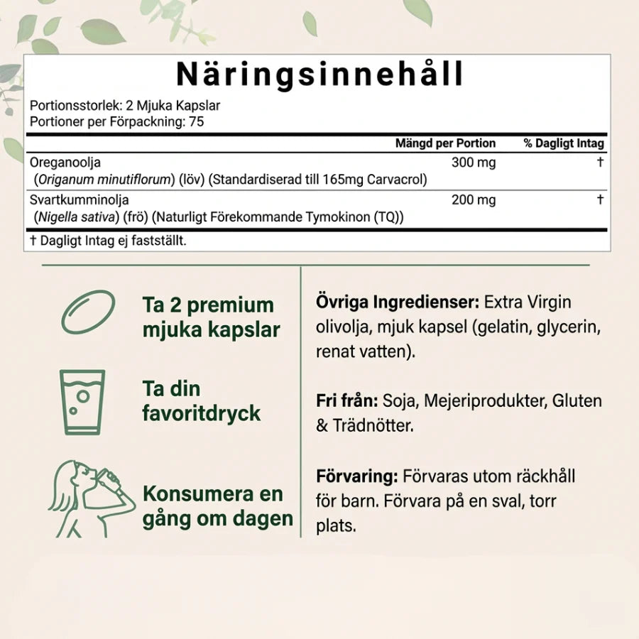 Veilem- Oreganoolja med Svartkumminolja